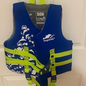 Gogokids Blue Life Vest with Yellow Accents